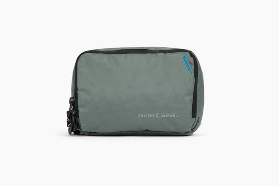 Gura Gear Et Cetera Tech Organizer in Sage green, closed, three-quarter view